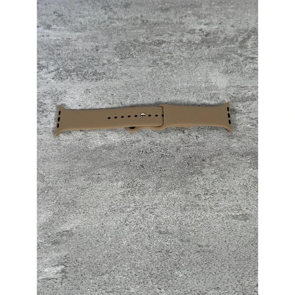 Tan Silicone Sport Band for Apple Watch 42mm 44mm 45mm Khaki Replacement Strap